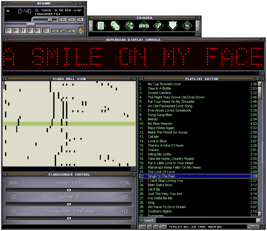 Pianocorder Control Plug-in for WINAMP Screenshot